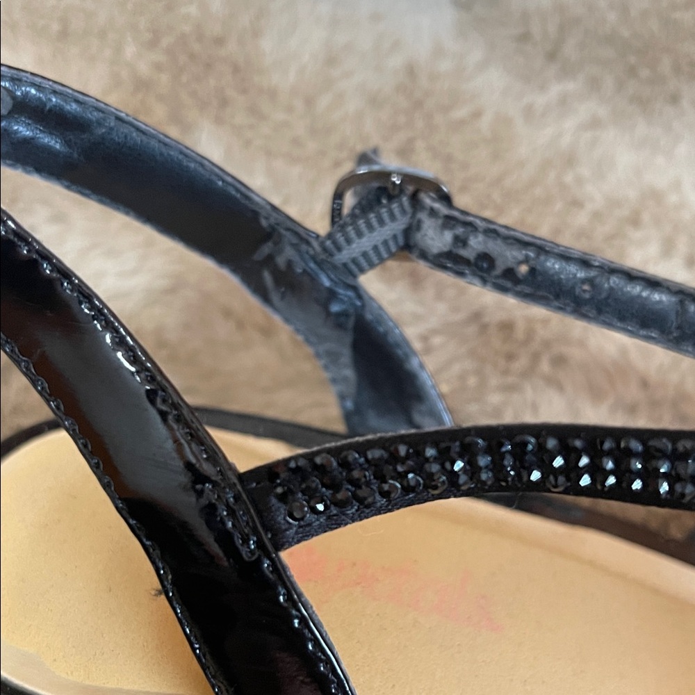 Vintage Vibe Boudoir Glam Black Sparkly Costume Heels – 8.5 Kitten Heel, 2.5” - Picture 11 of 13